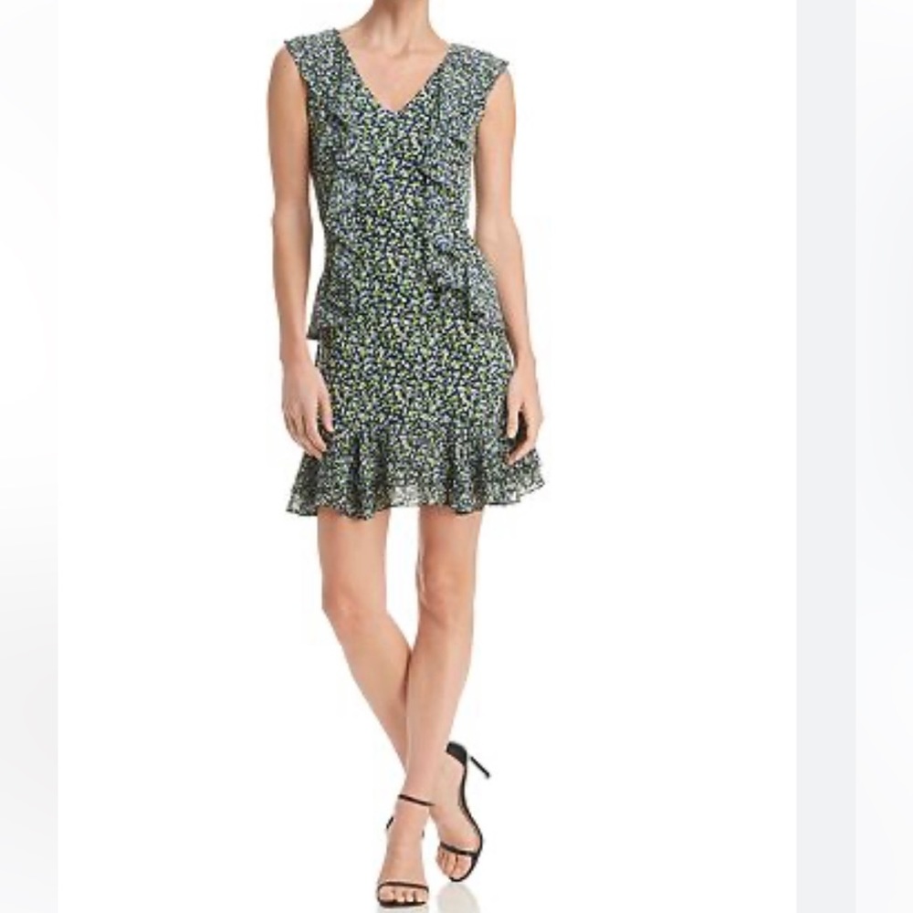 Michael Kors Black Floral Midi Dress
